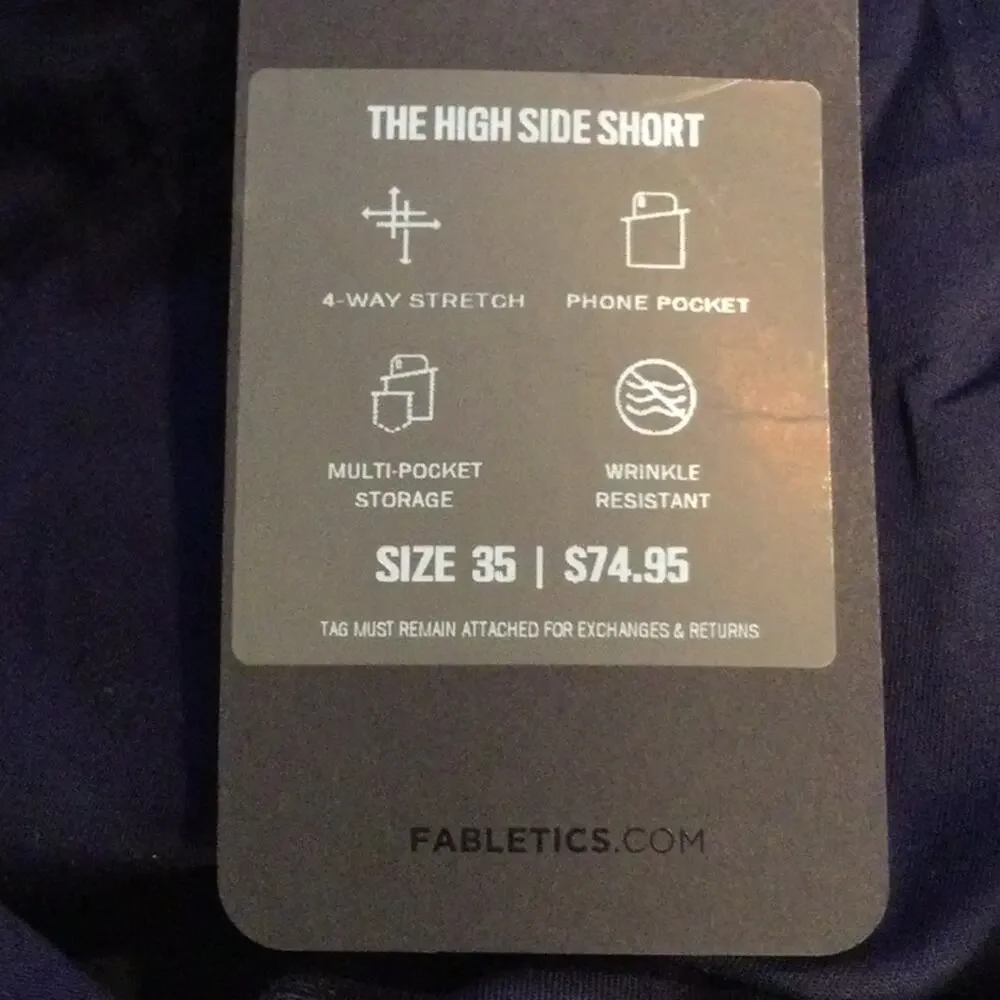 Fabletics The High Side Chino Shorts 35 Dark Navy